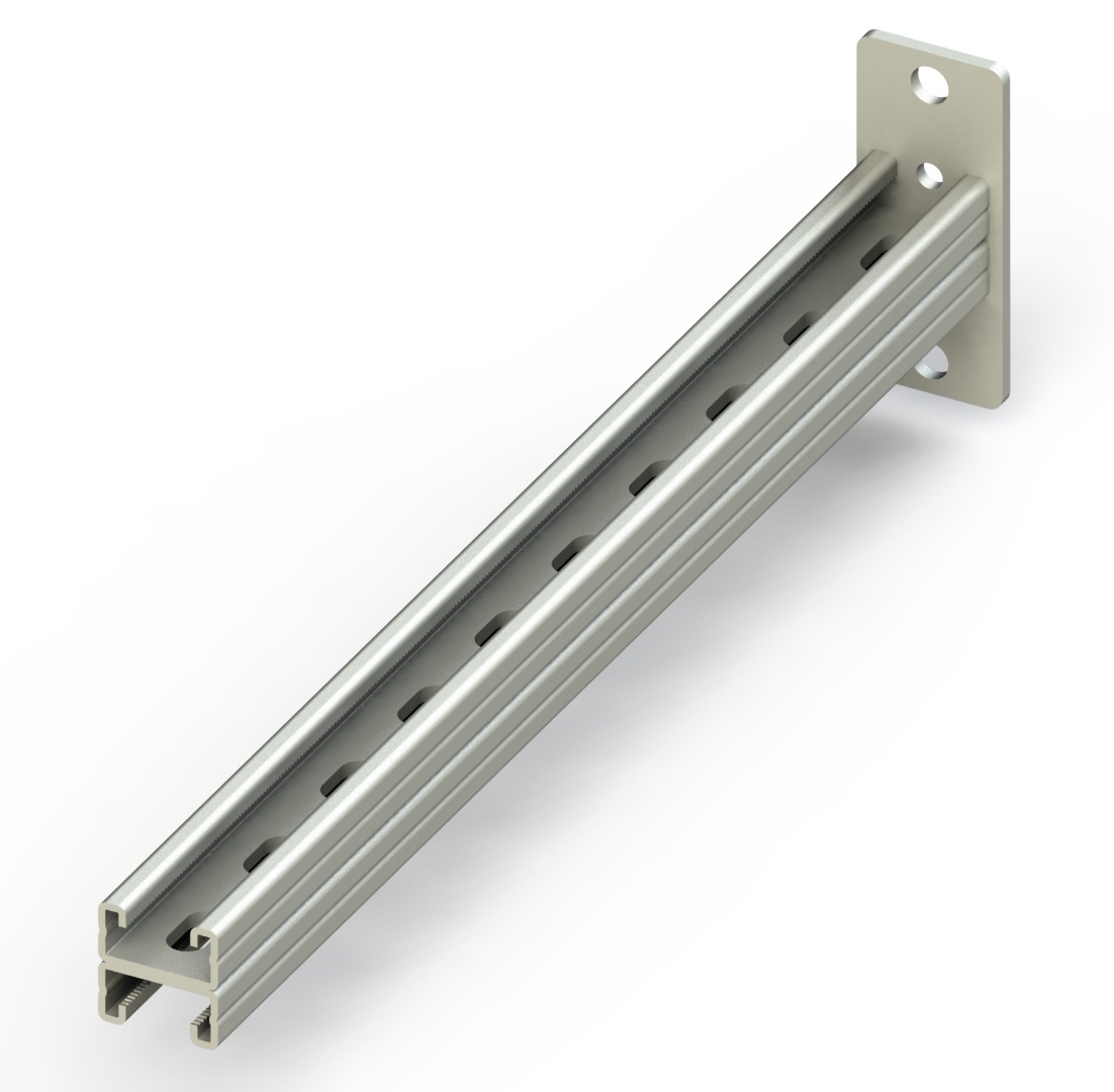 C Destek Çiftli Konsolu, 41х21mm, L:500mm, T:2mm ( Sıcak Daldırma )