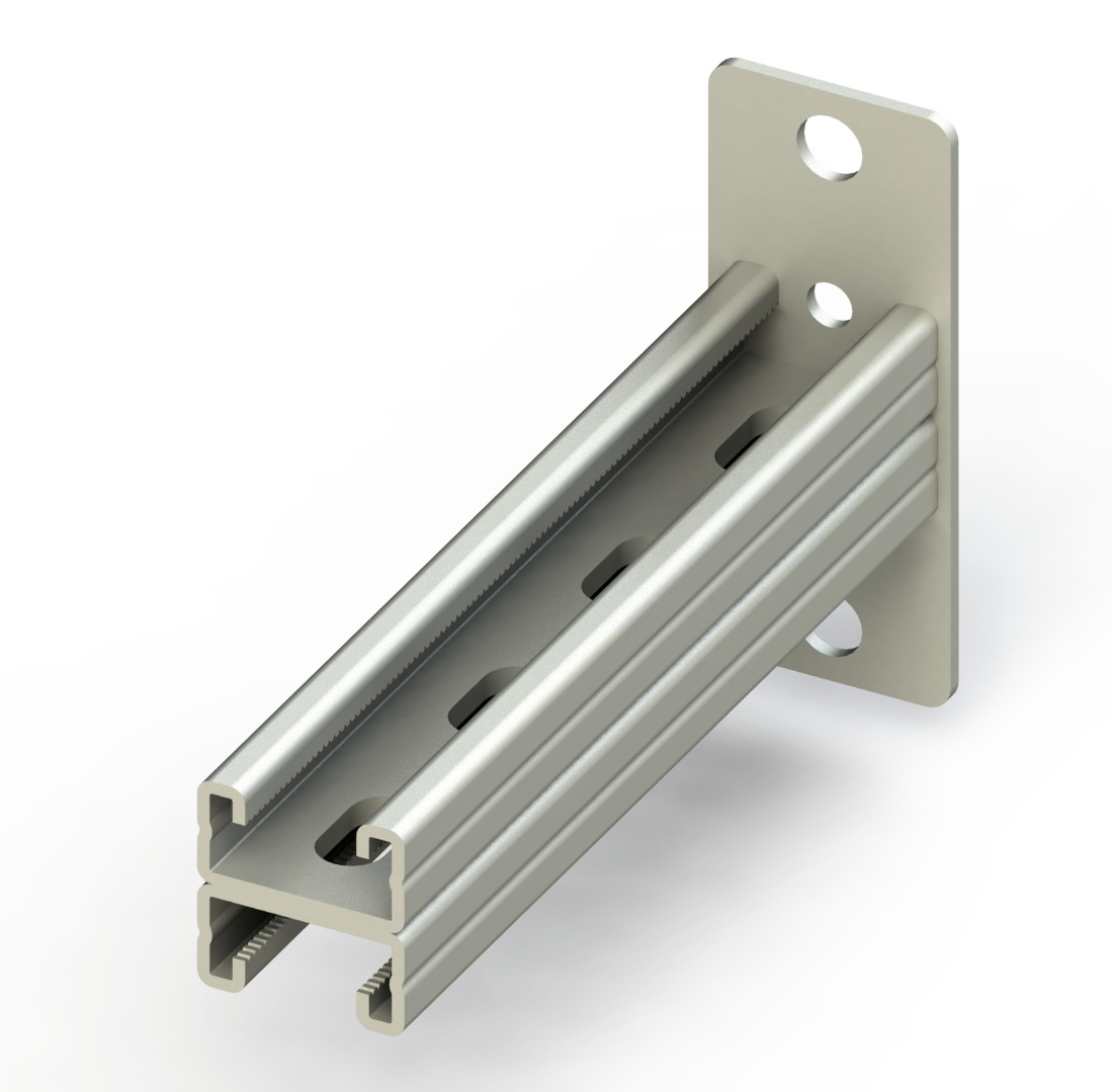 C Destek Çiftli Konsolu, 41х21mm, L:200mm, T:1,5mm ( Elektro Galvaniz )