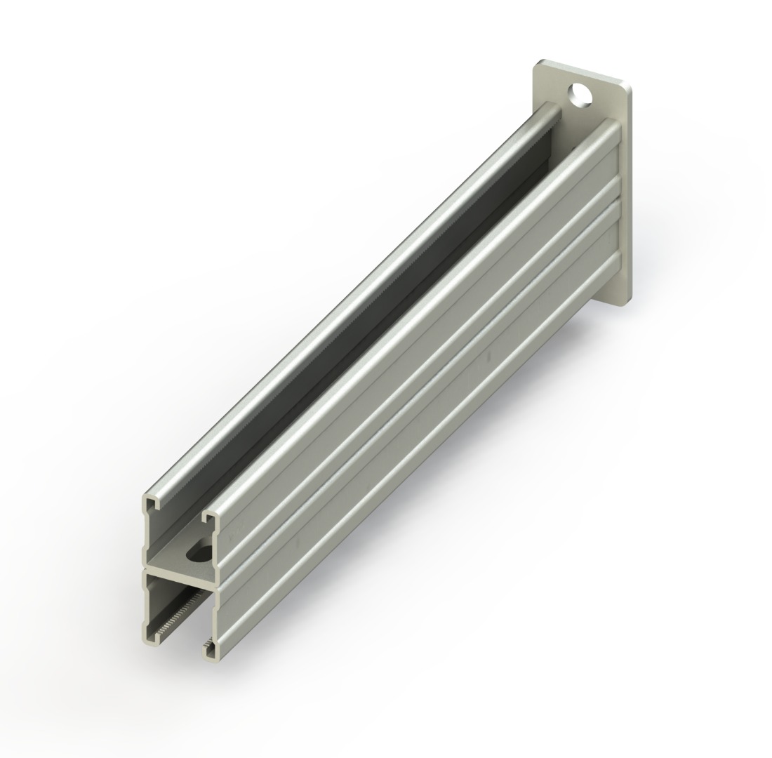 C Destek Çiftli Konsolu, 41х41mm, L:400mm, T:2mm ( Elektro Galvaniz )