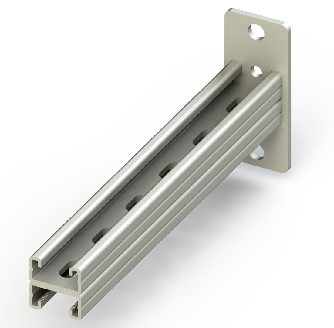 C Destek Çiftli Konsolu, 41х21mm, L:300mm, T:1,5mm ( Elektro Galvaniz )