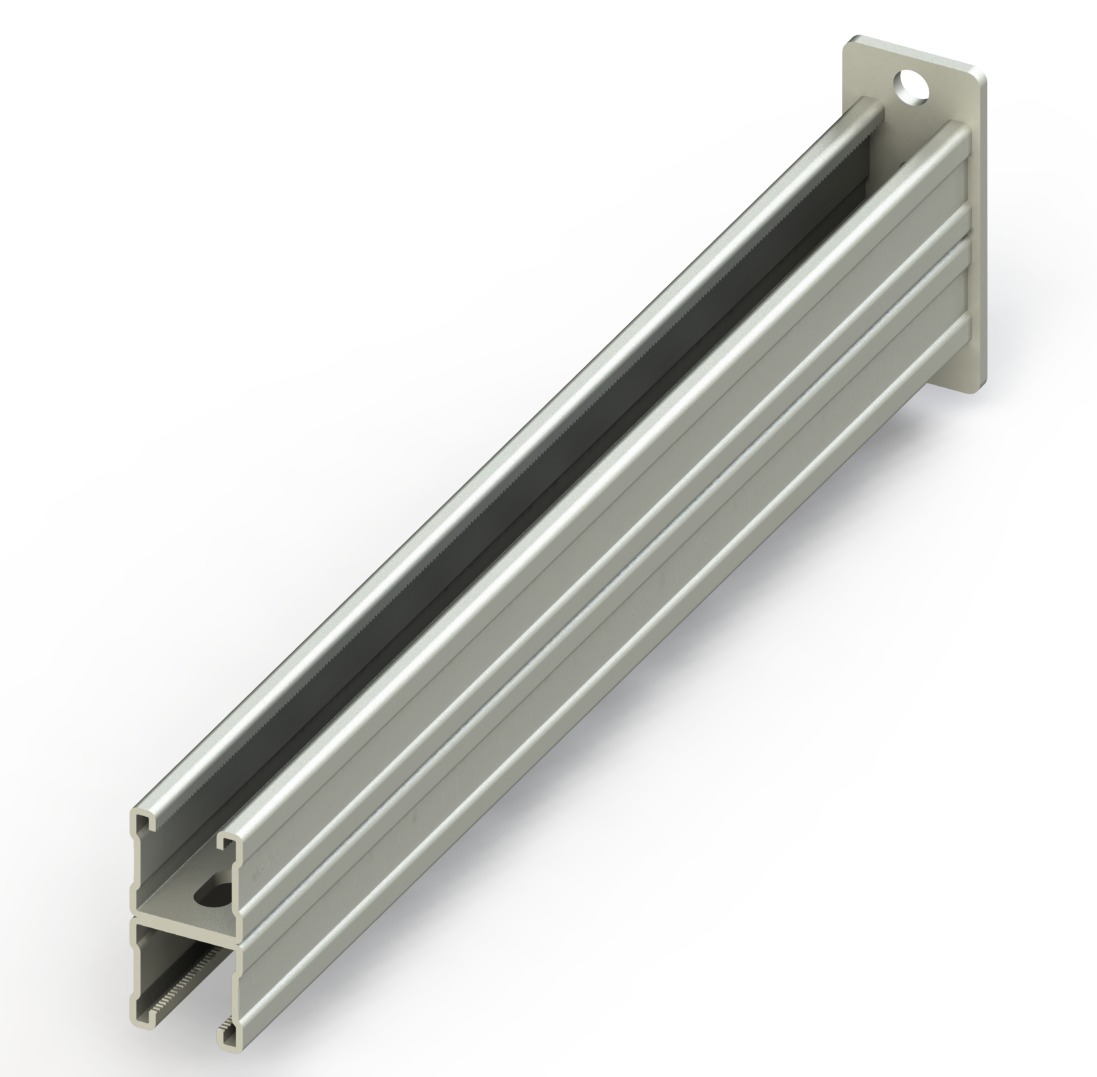 C Destek Çiftli Konsolu, 41х41mm, L:600mm, T:2mm ( Elektro Galvaniz )