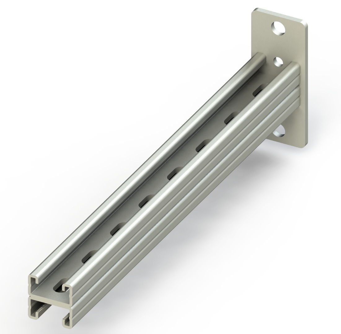 C Destek Çiftli Konsolu, 41х21mm, L:400mm, T:2mm ( Sıcak Daldırma )