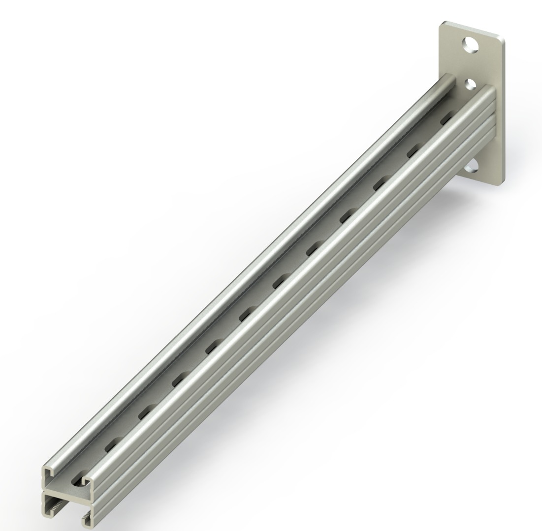 C Destek Çiftli Konsolu, 41х21mm, L:600mm, T:2mm ( Sıcak Daldırma )