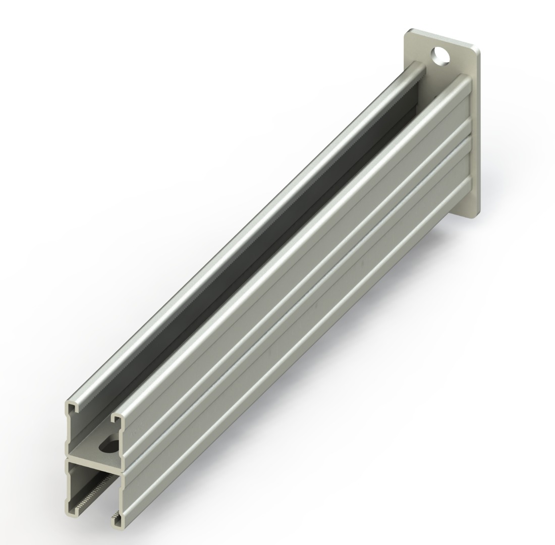 C Destek Çiftli Konsolu, 41х41mm, L:500mm, T:2mm ( Elektro Galvaniz )